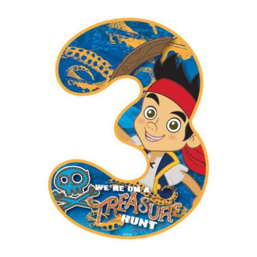 Jake and the Neverland Pirate Number 3 Edible Icing Image - Click Image to Close